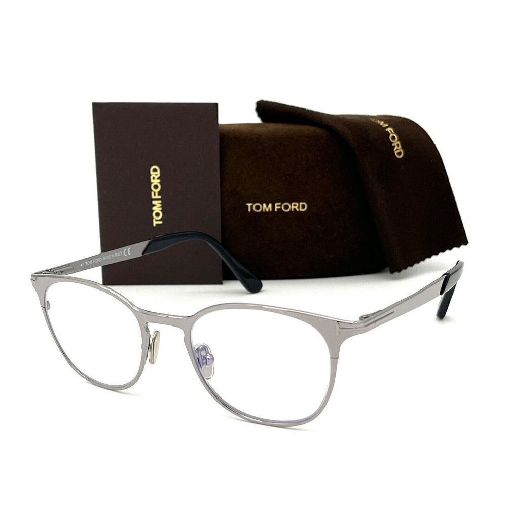 Tom Ford FT5732-B 014 Light Ruthenium  / Blue Block 50mm Eyeglasses TF57…